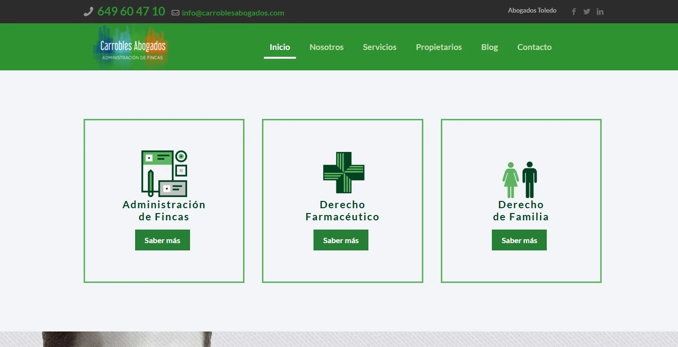 Web de Carrobles Abogados en 2024